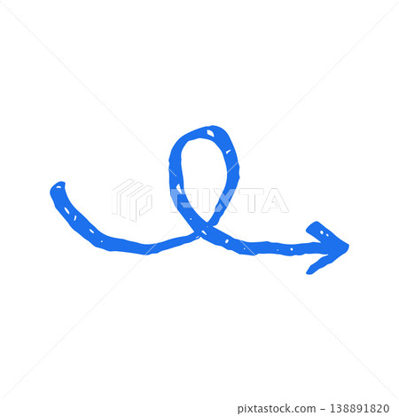 Creative Blue Loopy Arrow Hand Drawn Doodle Grunge Vector Illustration Creative Blue Loopy Arrow Hand Drawn Doodle Grunge Vector Illustration 138891820