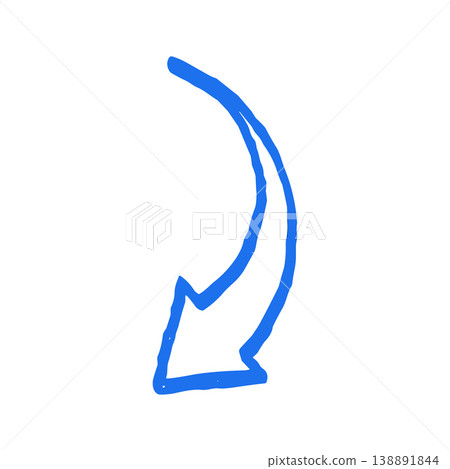 Simple Hand Drawn Curved Arrow Downward Doodle Vector Illustration For Navigation Simple Hand Drawn Curved Arrow Downward Doodle Vector Illustration For Navigation 138891844