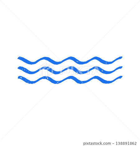 Stylized Water Waves Symbol Hand Drawn In A Grunge Vector Illustration Style 138891862