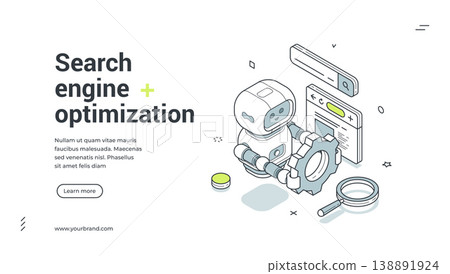 Search Engine Optimization And Digital Marketing Isometric Banner Vector Illustration Search Engine Optimization And Digital Marketing Isometric Banner Vector Illustration 138891924