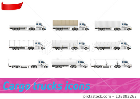 trucks semi trailer vector illustration 138892262
