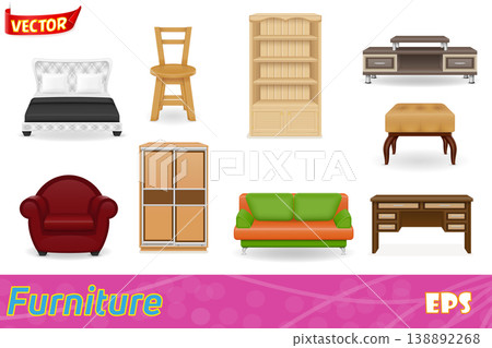 set icons furniture vector illustration set icons furniture vector illustration 138892268