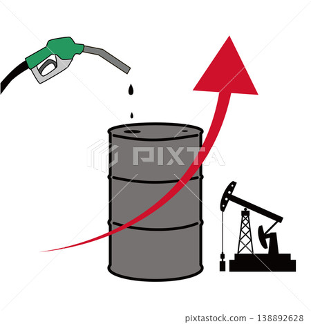 Illustration of rising crude oil prices Illustration of rising crude oil prices 138892628