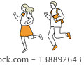 Male and female students running 138892643