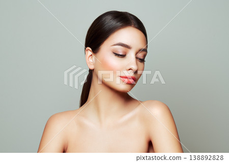 Portrait beautiful young woman with clean fresh skin Portrait beautiful young woman with clean fresh skin 138892828