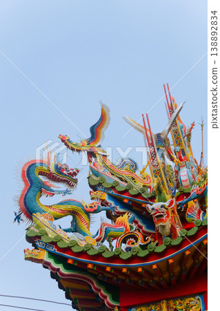 Dragon Phoenix Jiannian Roof Sculpture at Gaomei Wenhsin Temple Taichung 138892834