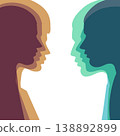 Silhouette of talking men and women 138892899