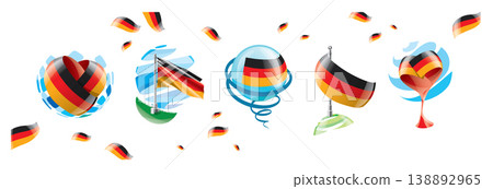 Highly detailed artistic representations merging patriotic themes with festival motifs Highly detailed artistic representations merging patriotic themes with festival motifs 138892965