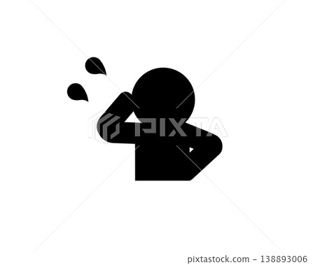 A simple illustration depicting someone who is anxious or flustered. A simple illustration depicting someone who is anxious or flustered. 138893006