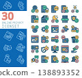 online privacy secure, digital identity protection for safety cyber online used, filled outline icon set 138893352