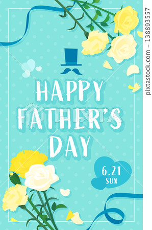 父親節花束與緞帶模板（直式版） 138893557