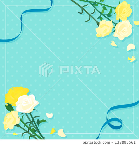 父親節花束與緞帶相框_方形 138893561