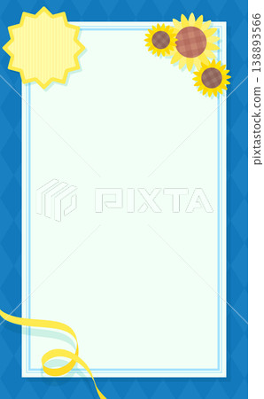 Father's Day gift template with sunflowers and a square frame_no text_vertical Father's Day gift template with sunflowers and a square frame_no text_vertical 138893566