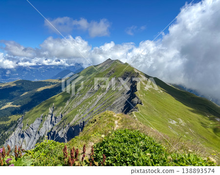 Sharp alpine ridge of Mont Joly near Les Contamines-Montjoie, France 138893574