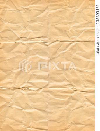 Crumpled brown lined paper texture 138893583