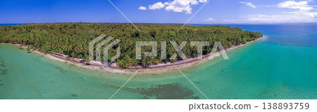 Tropical island coastline aerial panorama Bocas del Toro Panama Tropical island coastline aerial panorama Bocas del Toro Panama 138893759