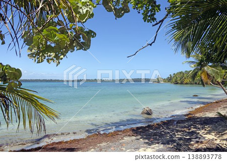 Tropical shoreline with calm sea at Estrella Beach Panama Tropical shoreline with calm sea at Estrella Beach Panama 138893778
