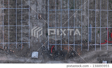 Building framework for agrovoltaic solar panel farm 138893955