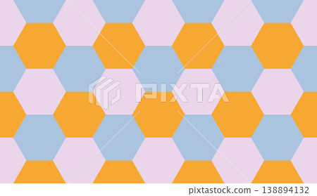 Pastel hexagonal honeycomb seamless geometric background 138894132