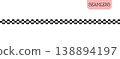 Seamless pixel checkered border pattern in retro 8 bit black and white style 138894197