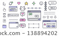 Pixel ui icon set with cursor chat window hearts and retro interface elements 138894202