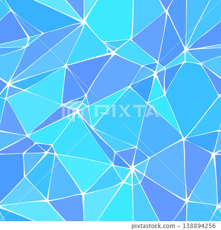 Seamless pattern background featuring ornamental mosaic design with blue shattered ceramic or glass fragments. Seamless pattern background featuring ornamental mosaic design with blue shattered ceramic or glass fragments. 138894256