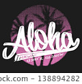 Aloha Hawaii T-Shirt Design. Vector illustration isolated. 138894282