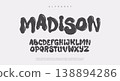 Hand drawn font in modern brush style. Handwriting typography for design. Creative vector illustration 138894286