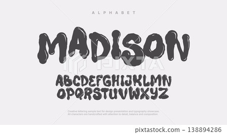 Hand drawn font in modern brush style. Handwriting typography for design. Creative vector illustration Hand drawn font in modern brush style. Handwriting typography for design. Creative vector illustration 138894286