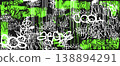 Urban graffiti seamless pattern neon green spray paint street art grunge texture abstract dark background with drips splashes hand drawn tags hiphop style modern trendy streetwear design. 138894291