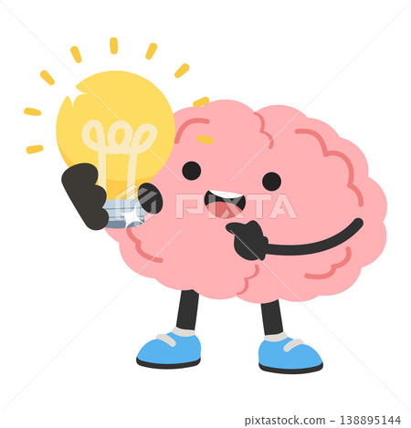 Brain Holding Lightbulb Showing Smart Idea And Thinking Brain Holding Lightbulb Showing Smart Idea And Thinking 138895144