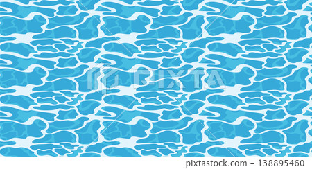 Waves of blue water. A template with a pool of water. Abstract swimming pool background. Vector. Waves of blue water. A template with a pool of water. Abstract swimming pool background. Vector. 138895460