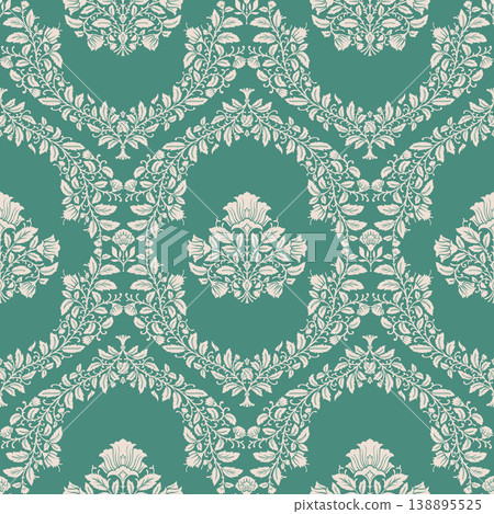 Classic Jade Green Floral Damask Classic Jade Green Floral Damask 138895525