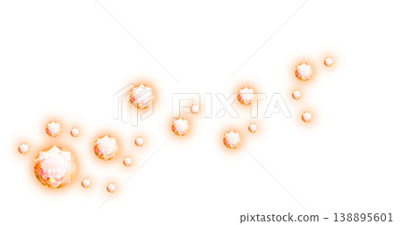 閃亮的寶石裝飾品，橙色 138895601