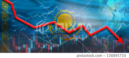 Kazakhstani financial crisis on economic graph. Financial fall of Kazakhstan on economy market Kazakhstani financial crisis on economic graph. Financial fall of Kazakhstan on economy market 138895710