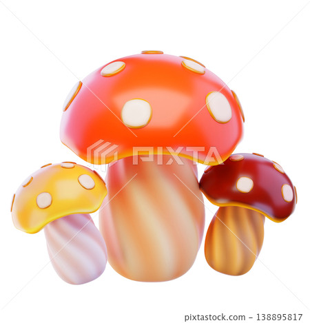mushroom 3d render icon 138895817