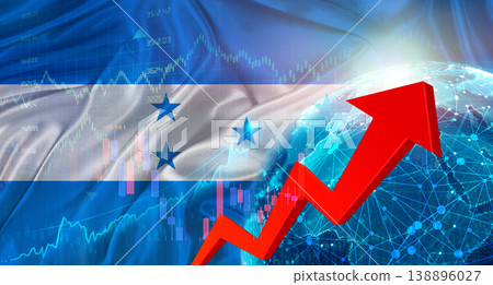 Global financial growth with Honduras flag. Financial growth with Honduras flag on economic background Global financial growth with Honduras flag. Financial growth with Honduras flag on economic background 138896027