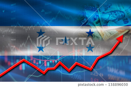 Honduran economic growth on financial graph. Honduras financial growth on market graph 138896030