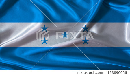 National flag of Honduras with cloth texture. Honduras flag with realistic texture background National flag of Honduras with cloth texture. Honduras flag with realistic texture background 138896036