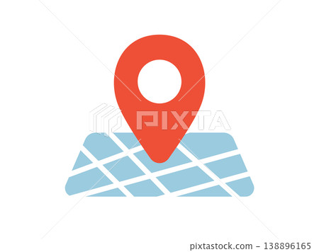 地圖上的圖釘圖示示意圖 138896165