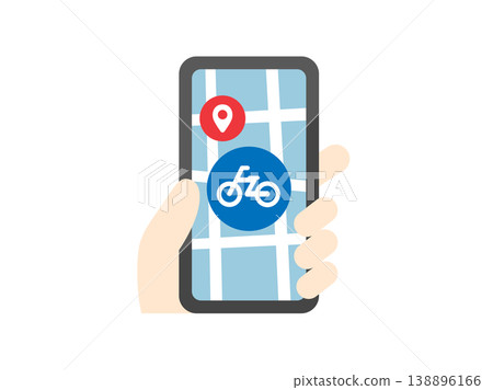 Illustration of an icon for checking the delivery status by bicycle. 138896166