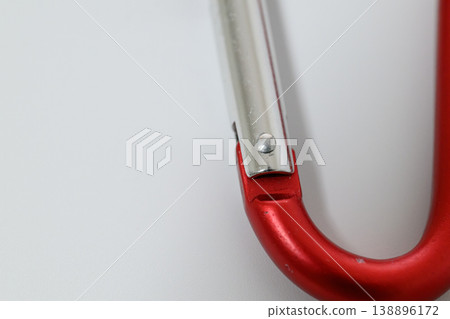 Close-up of a red carabiner Close-up of a red carabiner 138896172