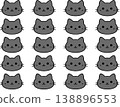 Cute cat face illustration set 138896553