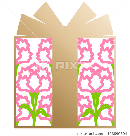 Mother's Day gift - illustration of a present box Mother's Day gift - illustration of a present box 138896704