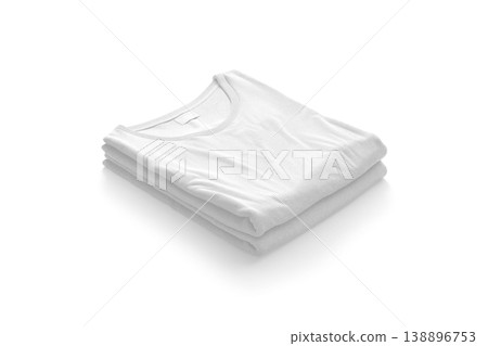 Blank white folded square t-shirt mockup stack png, transparent background, 3d rendering. Empty stacked fabric tee-shirt mock up cut out. Clear jersey cloth garment with tag for logotype template. Blank white folded square t-shirt mockup stack png, transparent background, 3d rendering. Empty stacked fabric tee-shirt mock up cut out. Clear jersey cloth garment with tag for logotype template. 138896753