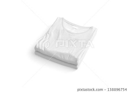 Blank white folded square t-shirt mock up stack png, transparent background, 3d rendering. Empty jersey tshirt pile with label mockup cut out. Clear new fold apparel for man or woman outfit template. Blank white folded square t-shirt mock up stack png, transparent background, 3d rendering. Empty jersey tshirt pile with label mockup cut out. Clear new fold apparel for man or woman outfit template. 138896754