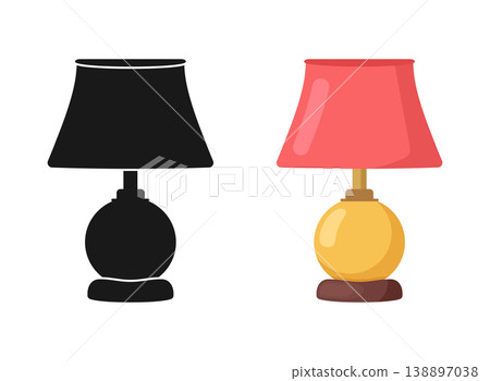 Desk lamp icon in flat style. Bulb silhouette vector illustration on isolated background. Light bulb sign business concept. 138897038