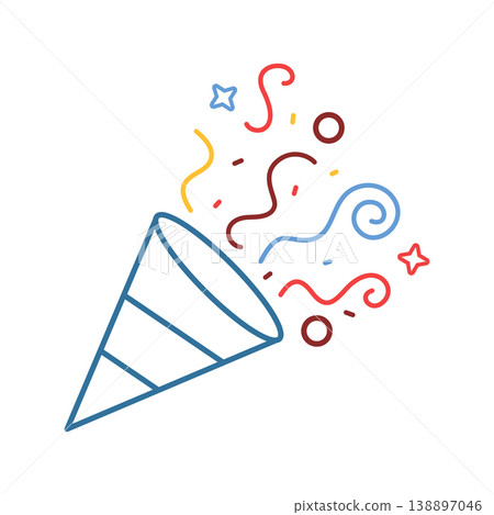 Exploding popper icon in flat style. Party poppers vector illustration on isolated background. Firecracker and serpentine sign business concept. Exploding popper icon in flat style. Party poppers vector illustration on isolated background. Firecracker and serpentine sign business concept. 138897046