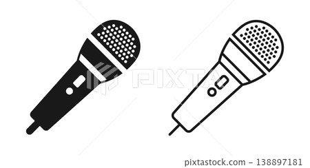 Microphone icon in flat style. Mic for podcast vector illustration on isolated background. Music equipment sign business concept. Microphone icon in flat style. Mic for podcast vector illustration on isolated background. Music equipment sign business concept. 138897181