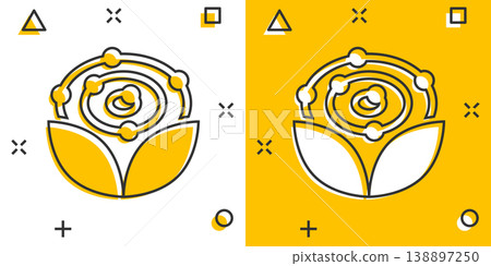 Antioxidant icon in comic style. Molecule cartoon vector illustration on white isolated background. Detox splash effect business concept. 138897250